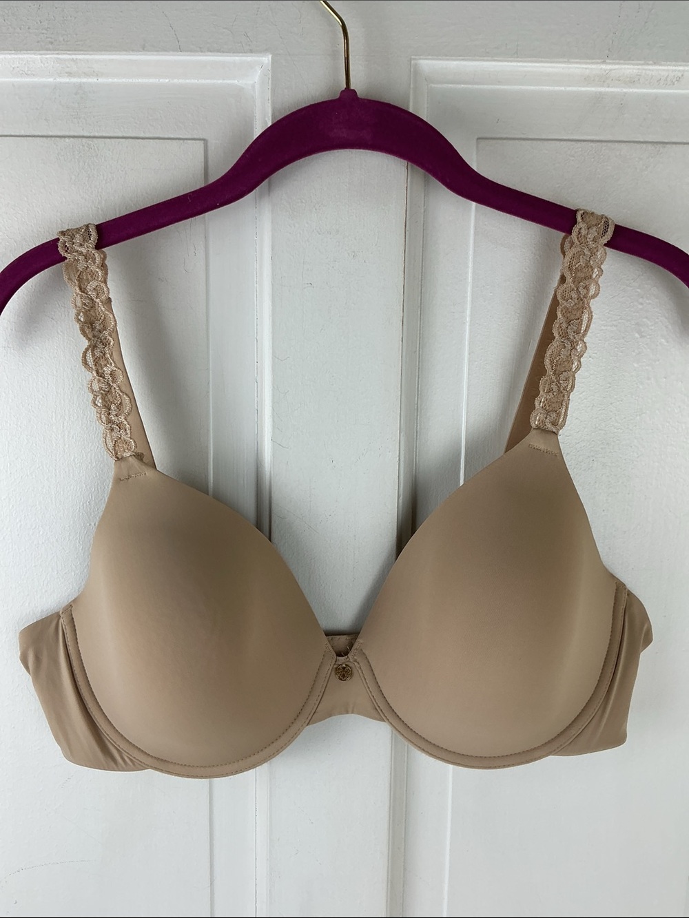 NATORI 732080 Pure Luxe T-Shirt Smooth Contour Bra Nude Comfort Size 38C